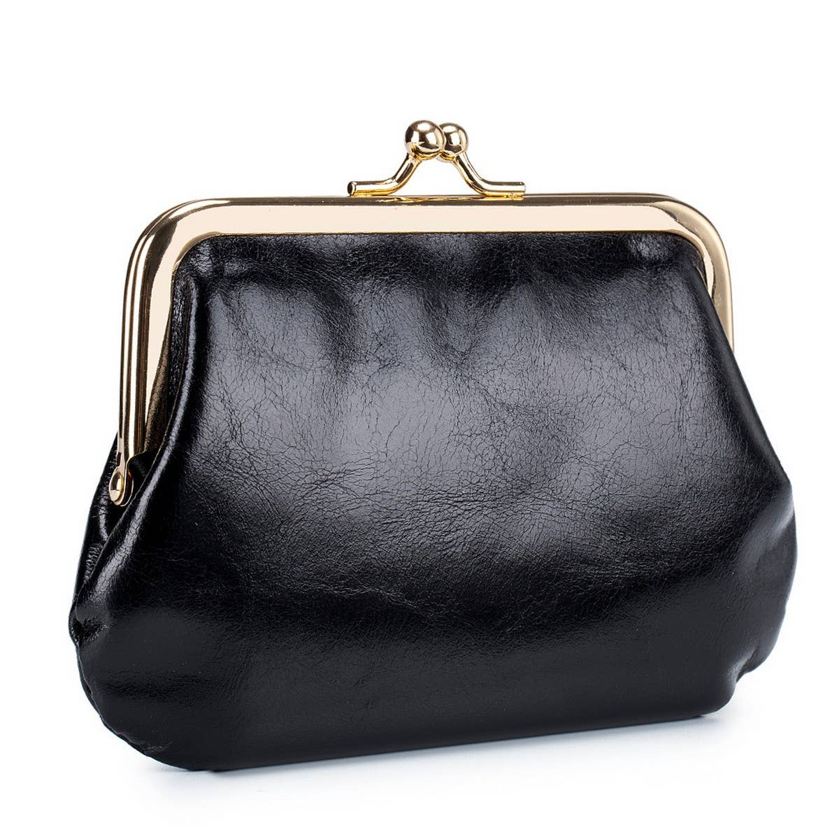 VINTAGE SHORT GOLD CLIP BAG MINI LEATHER WALLET_CWAB3749