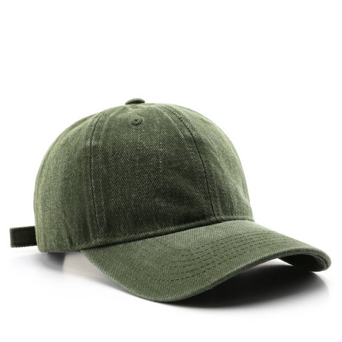 CWAH3207_PERSONALIZED WASHED DENIM PLAIN BASEBALL CAP