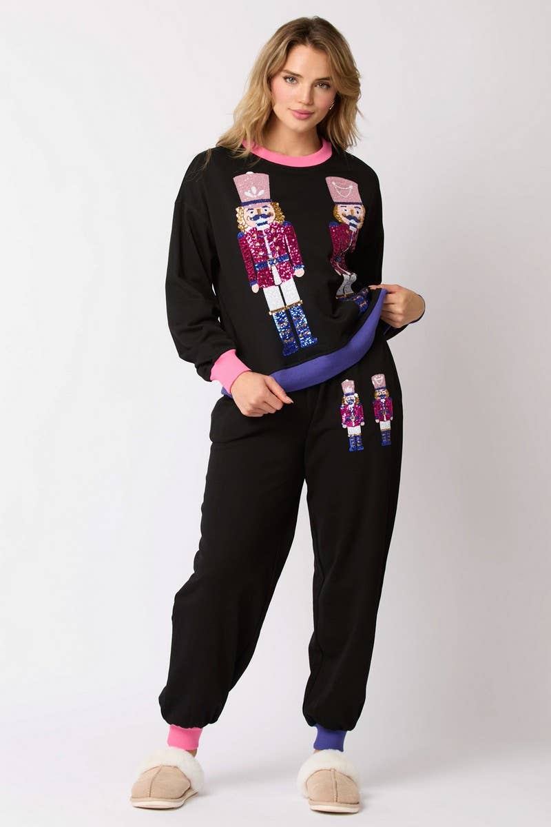 CWSTB00496_CHRISTMAS SOLDIER SEQUINED SWEATSHIRT SET