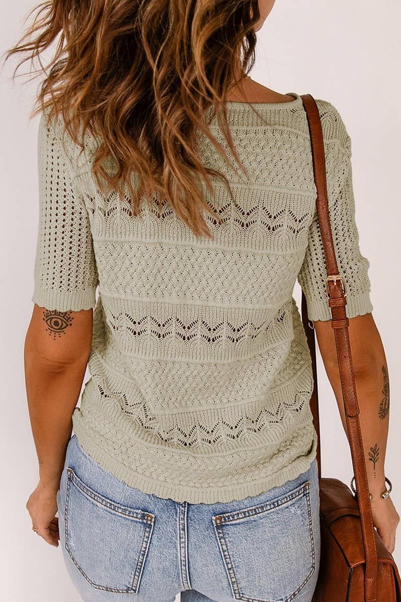 CWTBLS1817_ROUND NECK HOLLOW SEXY KNITTED CROCHET SWEATER