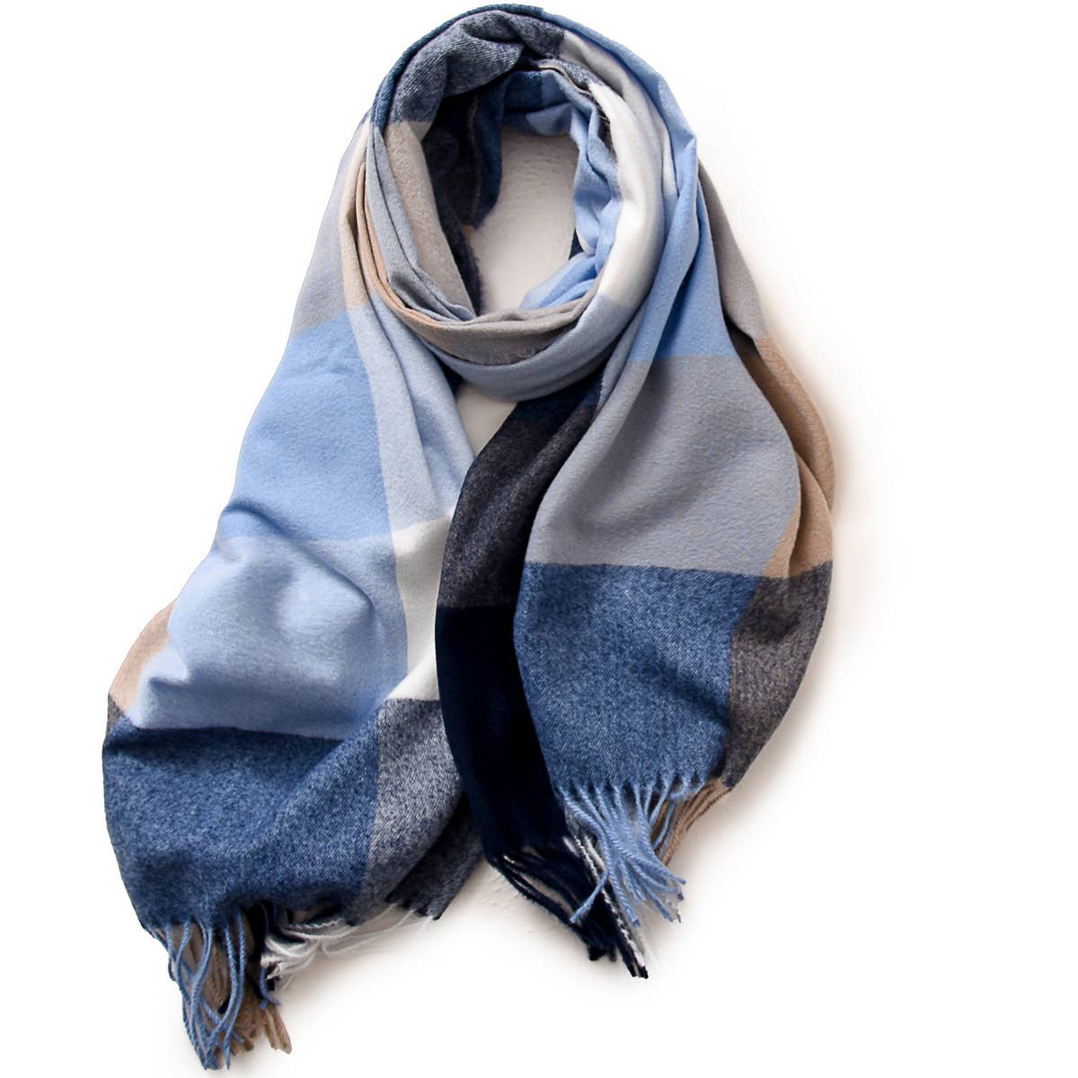 Elegant Plaid Shawl - Winter Scarf for Women