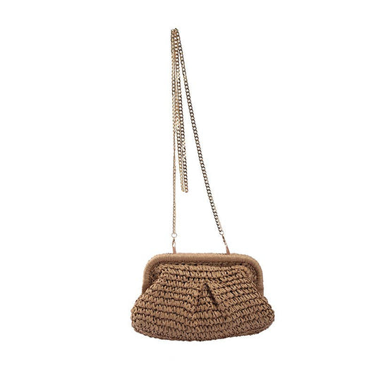 Weave a fashionable candy-colored clutch bag