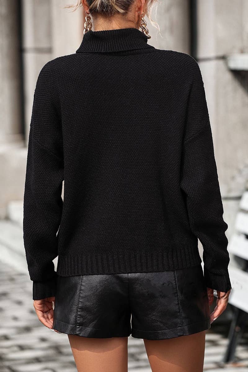 CWOSWL6486_TURTLENECK LONG-SLEEVED SWEATER WITH FRINGE