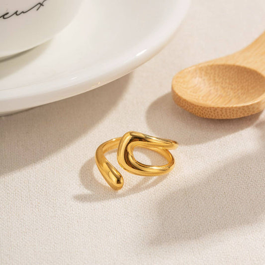 CLASSIC HOLLOW IRREGULAR HIGH-END RING