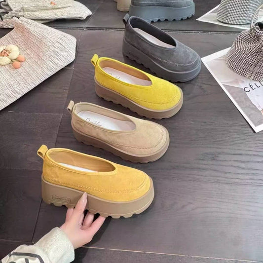 Chunky Leather Birkenstyle Round Toe Sneakers