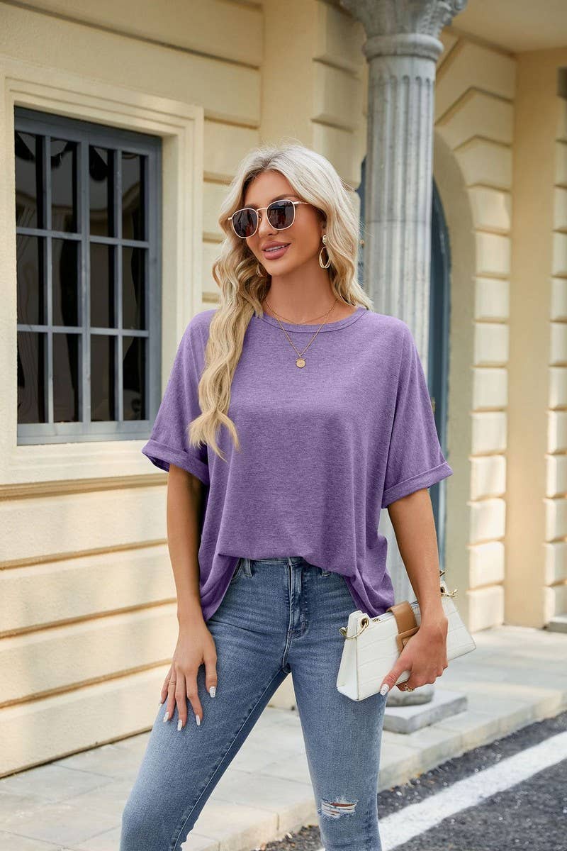 CWTTS0816_Round Neck Short Sleeve Knit Top