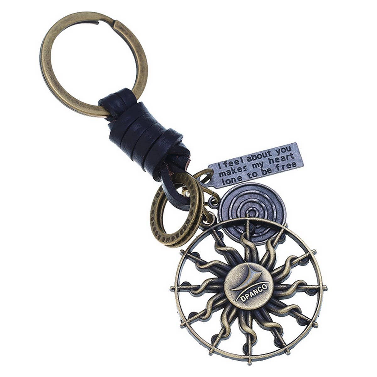MEN'S VINTAGE BRAIDED COWHIDE KEYCHAIN