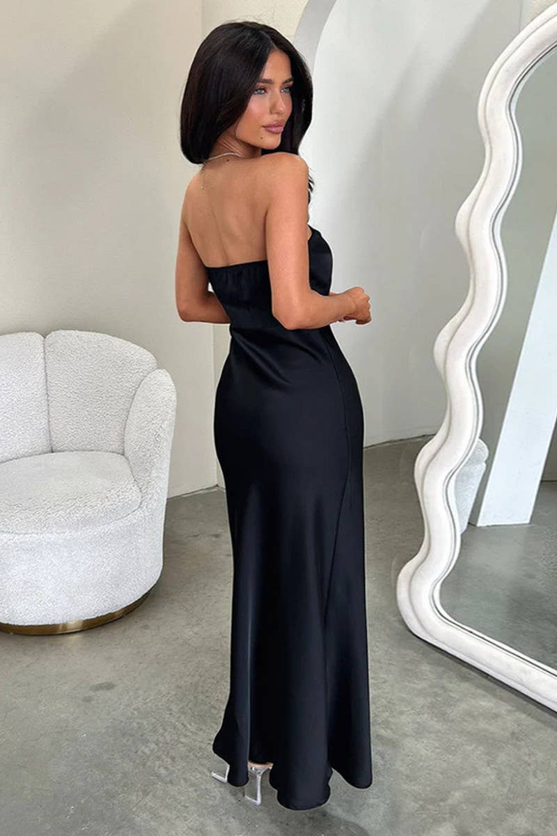 CWDTD0432_SATIN BACKLESS TUBE TOP MAXI DRESS