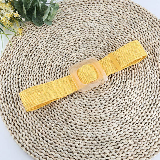 CWABE1175_NEW STYLE SQUARE BUCKLE ELASTIC BRAIDED BELT