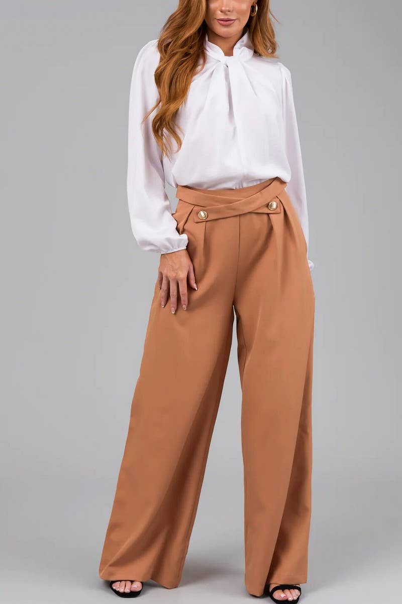 CWBLP1396_SOLID COLOR LOOSE CASUAL STRAIGHT WIDE-LEG PANTS