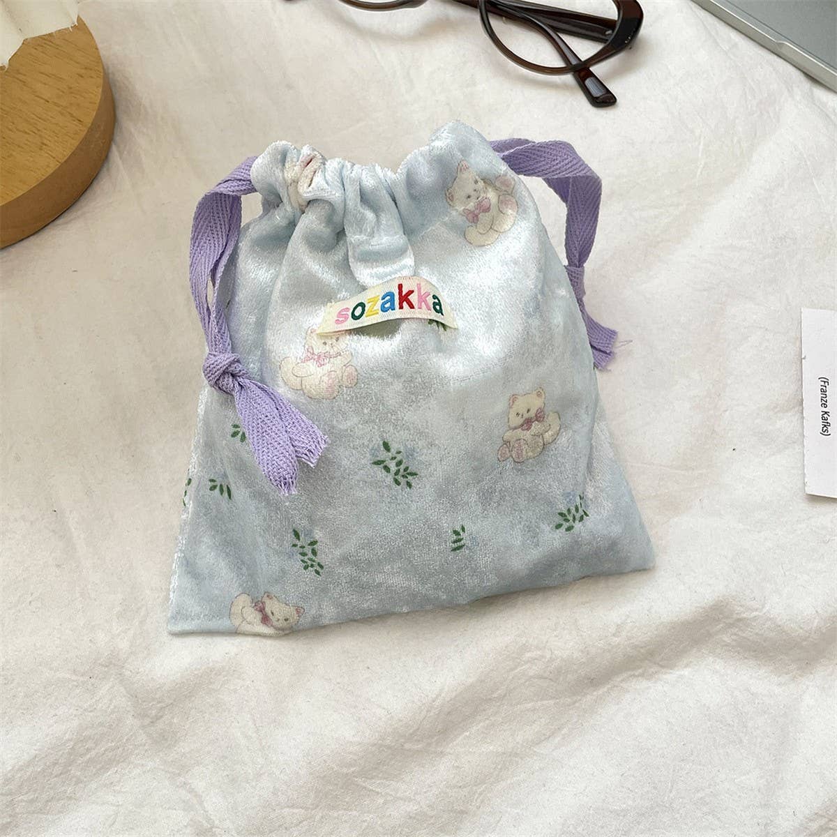 CWAB5786_CARTOON BEAR DRAWSTRING COIN AND SUNDRIES BAG