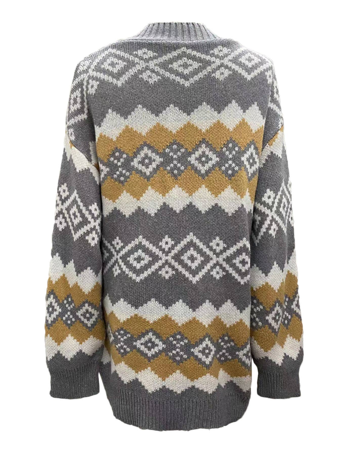 Christmas single-breasted knitted cardigan