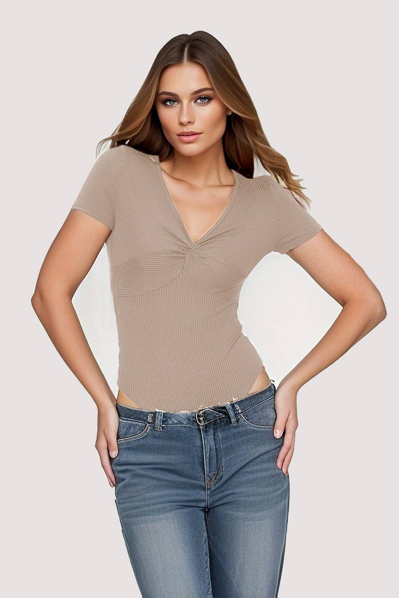 CWSBSS0050_SEXY SLIM FIT KNOT FRONT RIBBED BODYSUIT