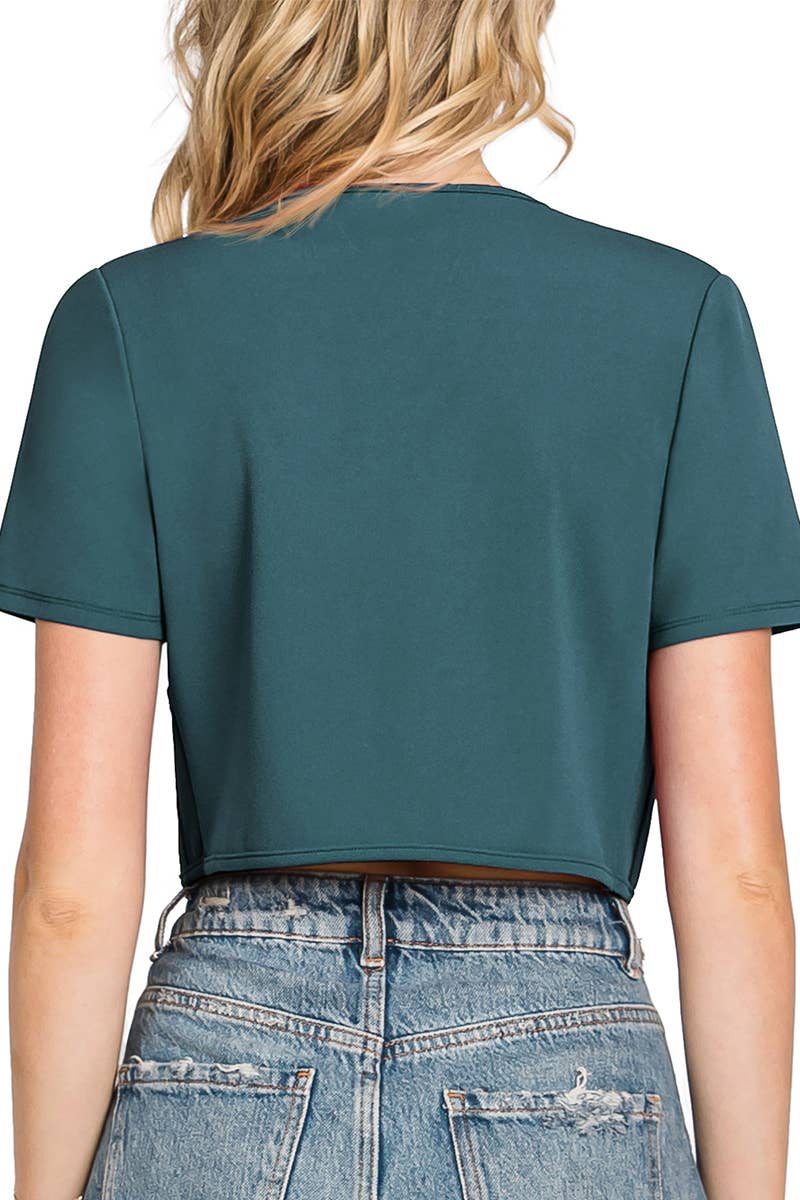 CWOBL092_Short Sleeve  Bolero Open Front Cardigan