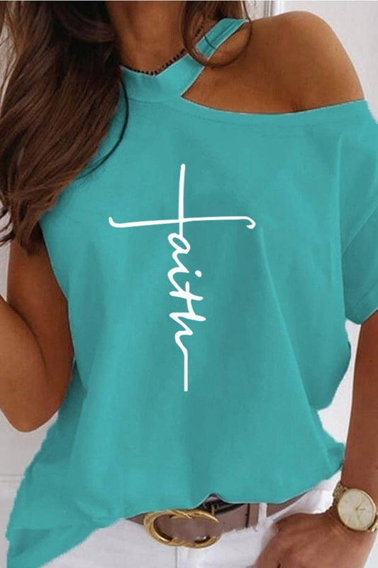 CWTTS1444_SUMMER OFF-SHOULDER ONE-SHOULDER T-SHIRT