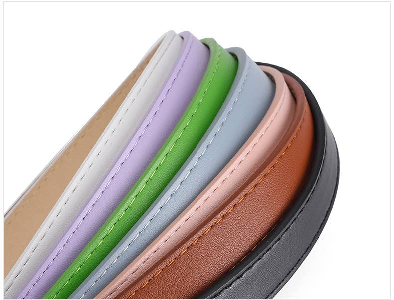 MACARON MATCHING UP PIN BUCKLE BELT FOR WOMEN