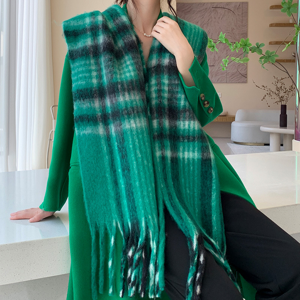Plush AC Scarf ??Thick Soft Winter Wrap_CWASC2701