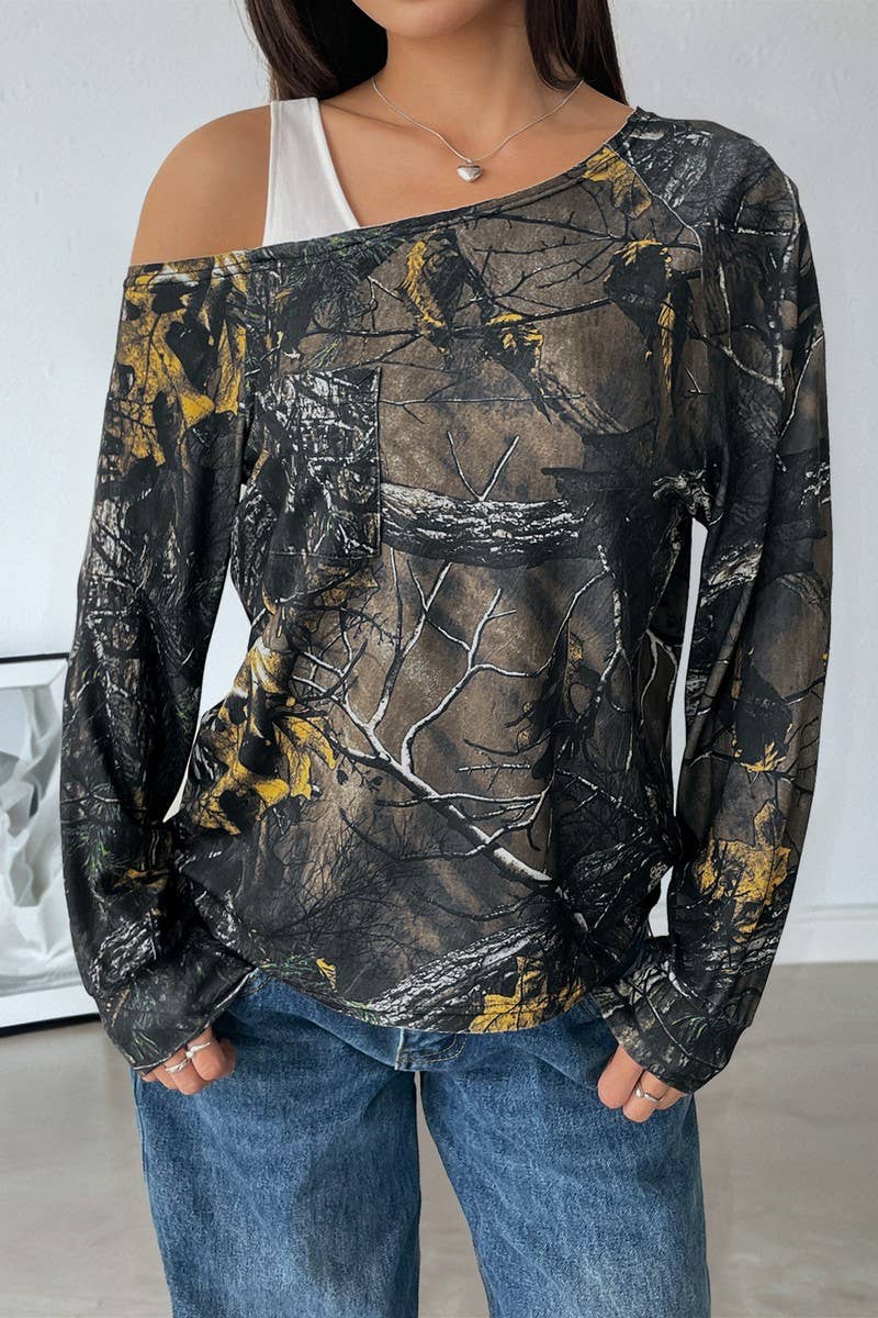 CWTBLL00751_SPLICED FAKE TWO-PIECE OFF-SHOULDER PULLOVER TOP