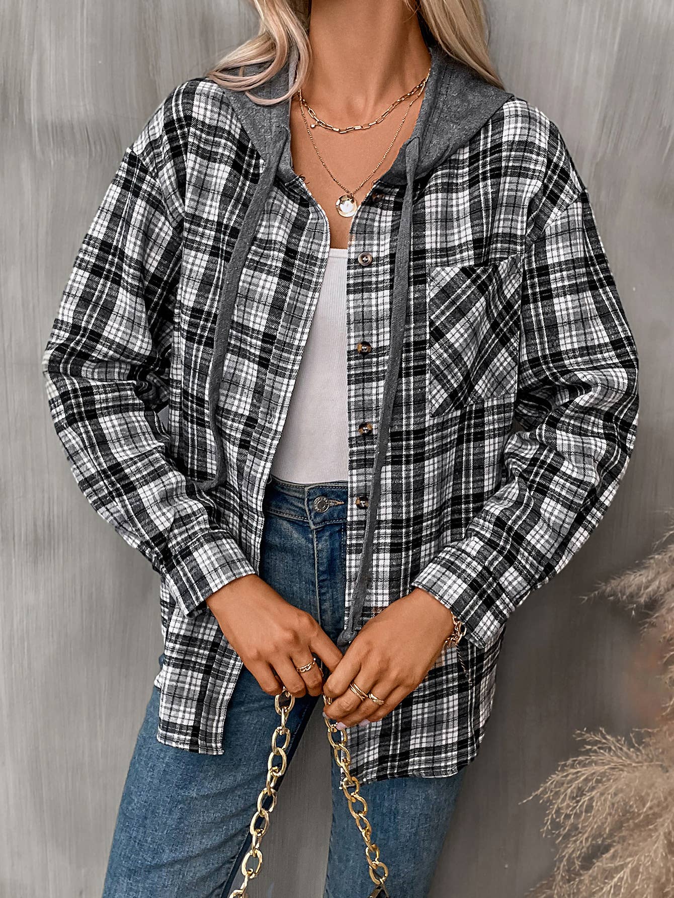 CASUAL FASHION OVERSIZE PLAID SHIRT