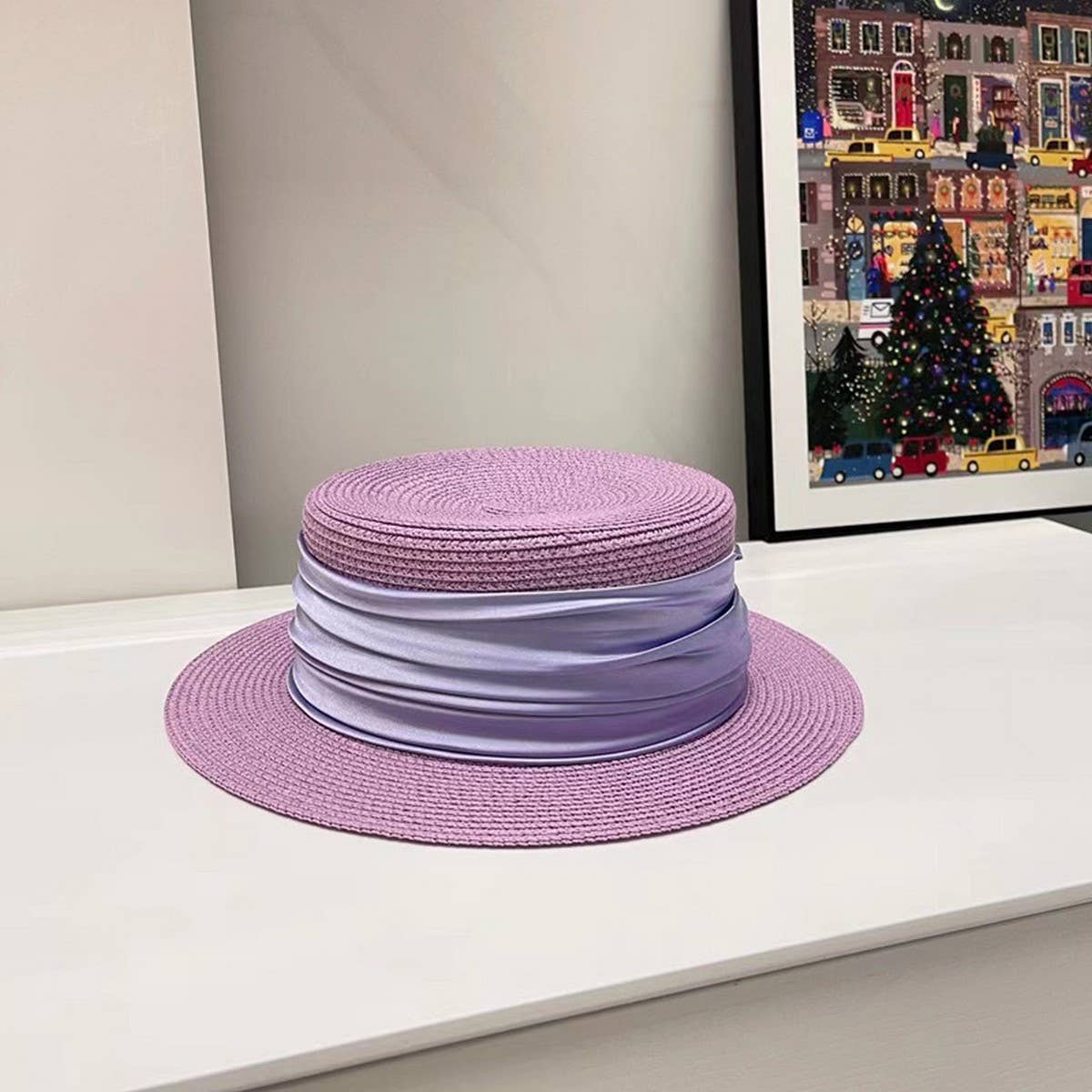 High-grade satin sun hat for women_CWAH3393