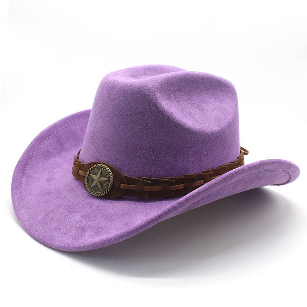 Faux Suede Felt Cowboy Hat Men's Classic Fedora_CWAH2510