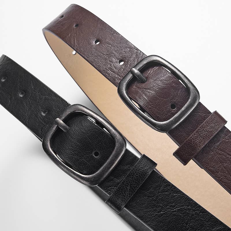 Fashionable day-shaped buckle leopard print belt