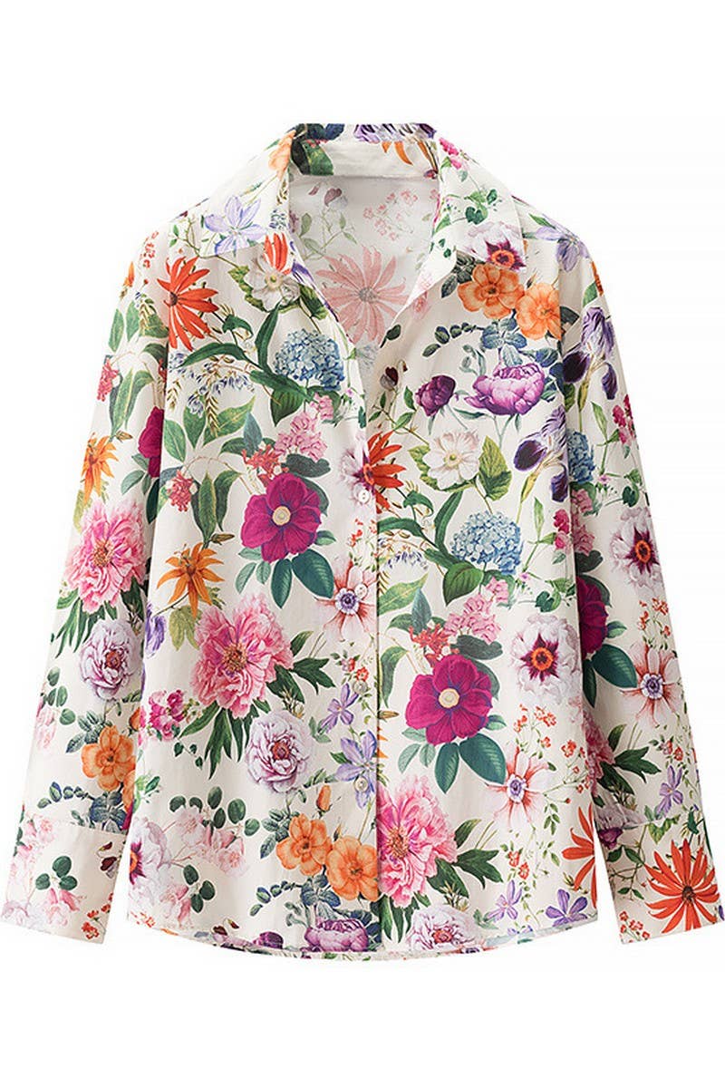 CWTBLL3816_EMPERAMENTAL AND FASHIONABLE FLORAL PRINT SHIRT
