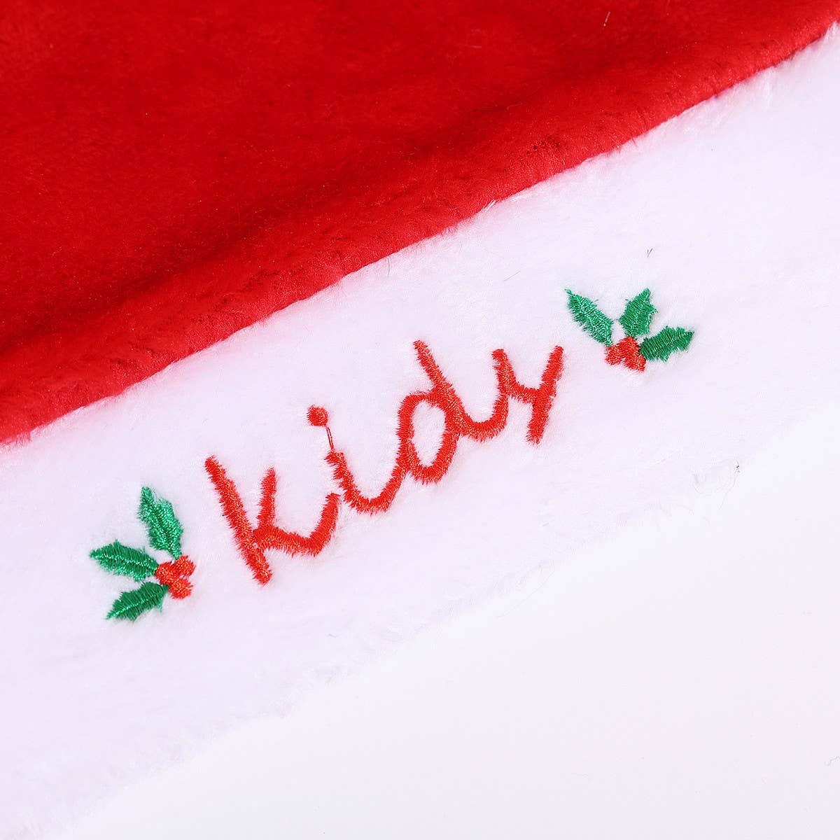 CWAH4072_CHRISTMAS LETTER EMBROIDERY SILK PLUSH SANTA HAT