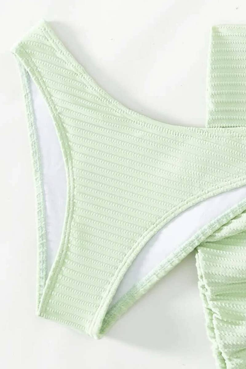 CWMW0798_HANGING NECK THREE PIECE SWIMSUIT SET