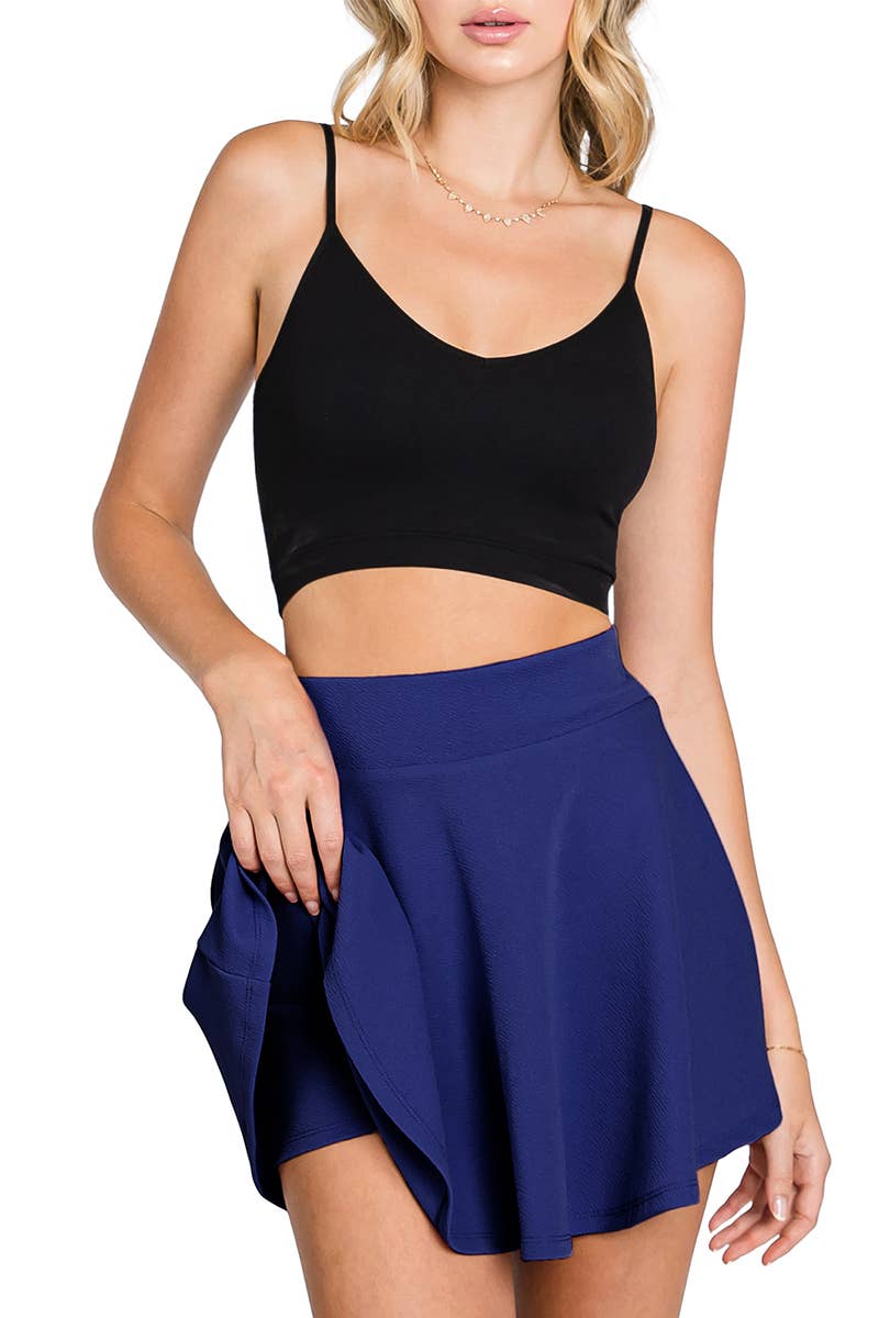 CWBSS105_High Waisted Skirt Mini A-Line Flared Skater Skirt