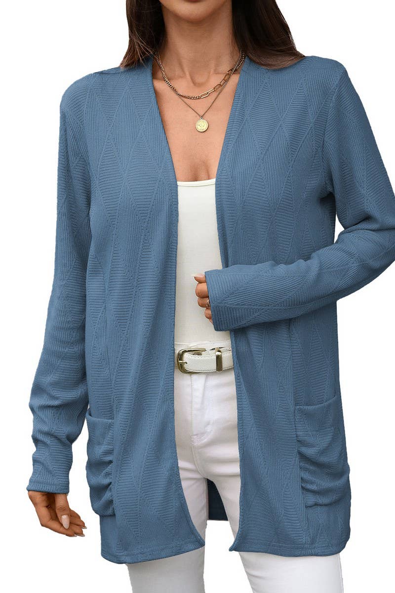 CWOCAL00857_SOLID COLOR LONG-SLEEVED KNITTED CARDIGAN JACKET