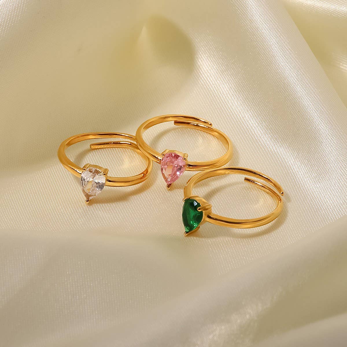FRENCH FASHIONABLE DROP SHAPE ADJUSTABLE RING