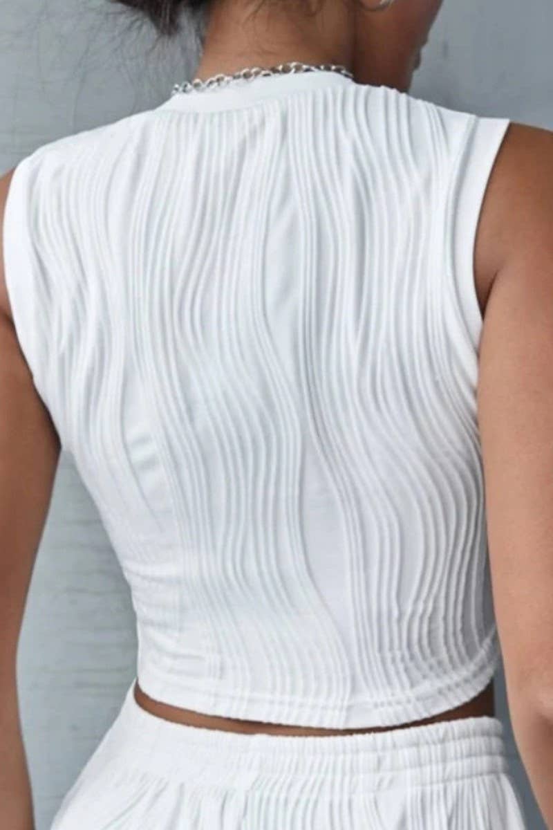 CWOV0644_TEMPERAMENT SLEEVELESS ROUND NECK SLIM VEST