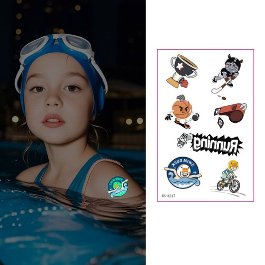 Glow in the Dark Sport Tattoos ? Sweatproof Set