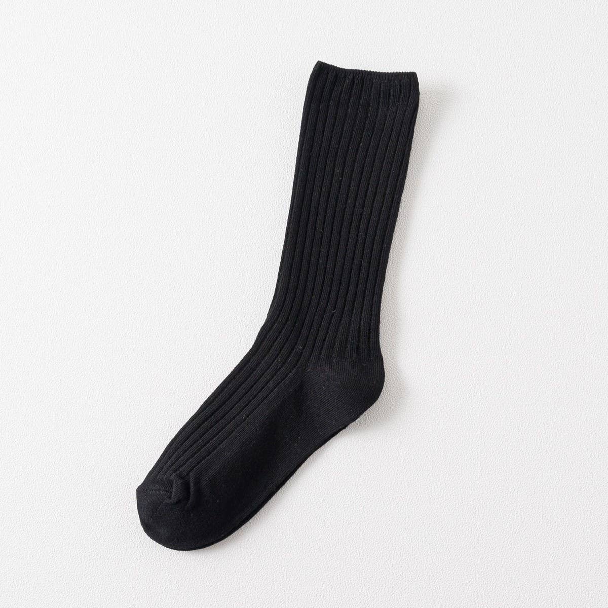 CWMS2520_AUTUMN AND WINTER SOLID COLOR MID-CALF SOCKS