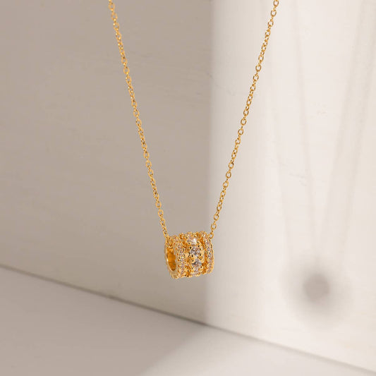 VERSATILE 18K ROUND ZIRCONIA NECKLACE_CWAHA0905