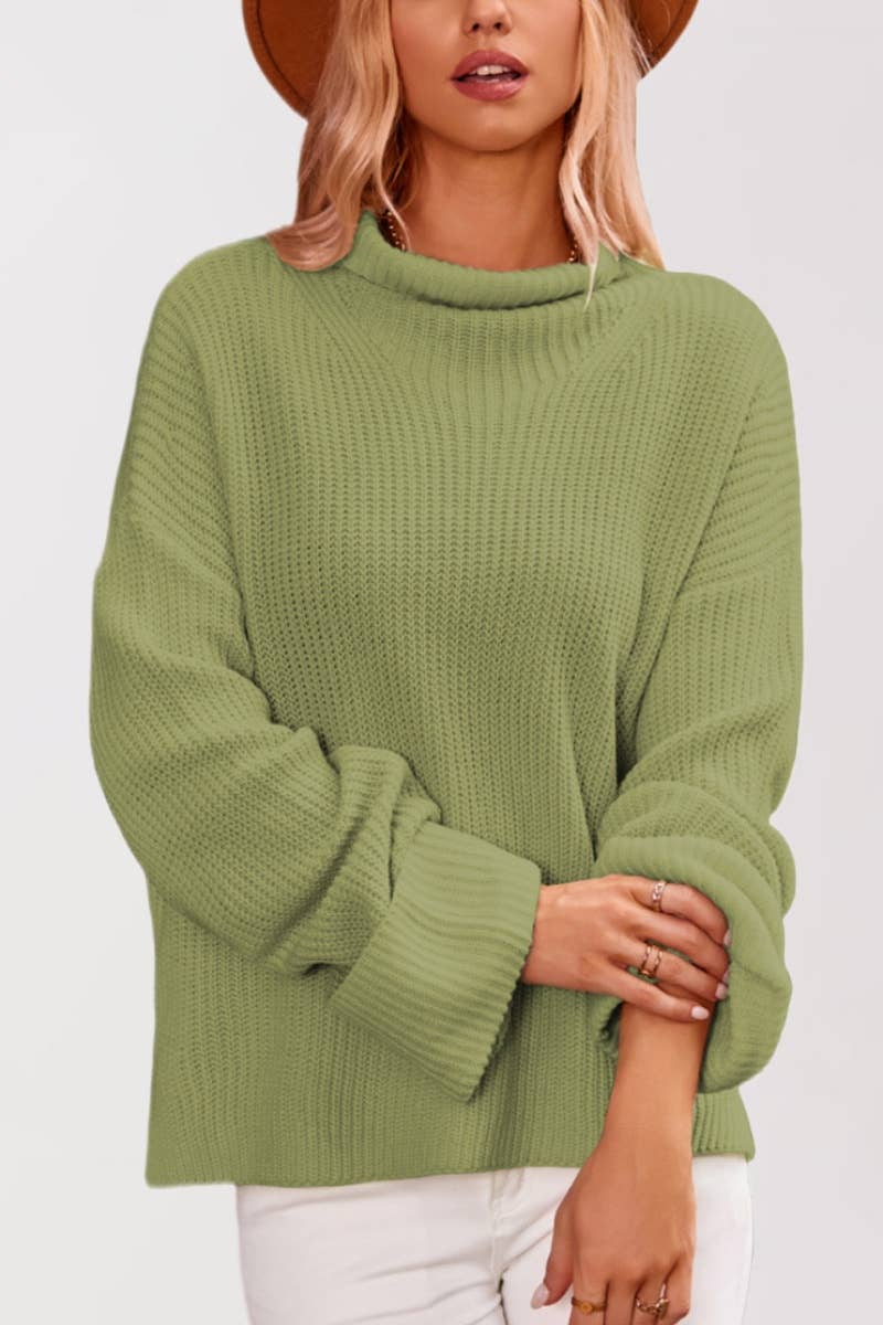 CWOSWL5851_LONG-SLEEVED SWEATER WITH SLIT FLARED SLEEVES