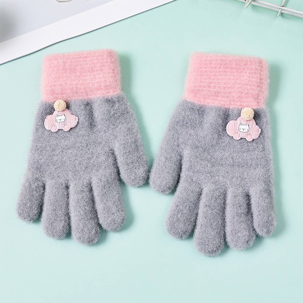 CWAG0284_CARTOON THICK FULL FINGER CHILDREN'S GLOVES