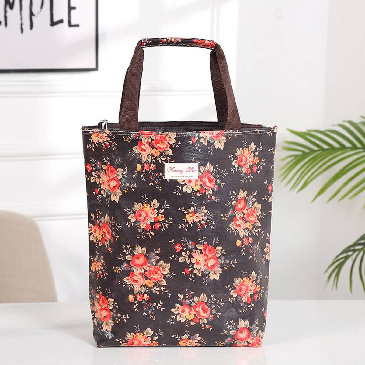 WATERPROOF FLORAL MULTI-LAYER CANVAS SHOULDER BAG_CUAB0189