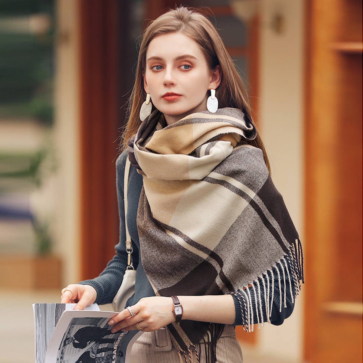 Plaid Winter Scarf ??Soft Thick Fringe Shawl 2025_CWASC0168