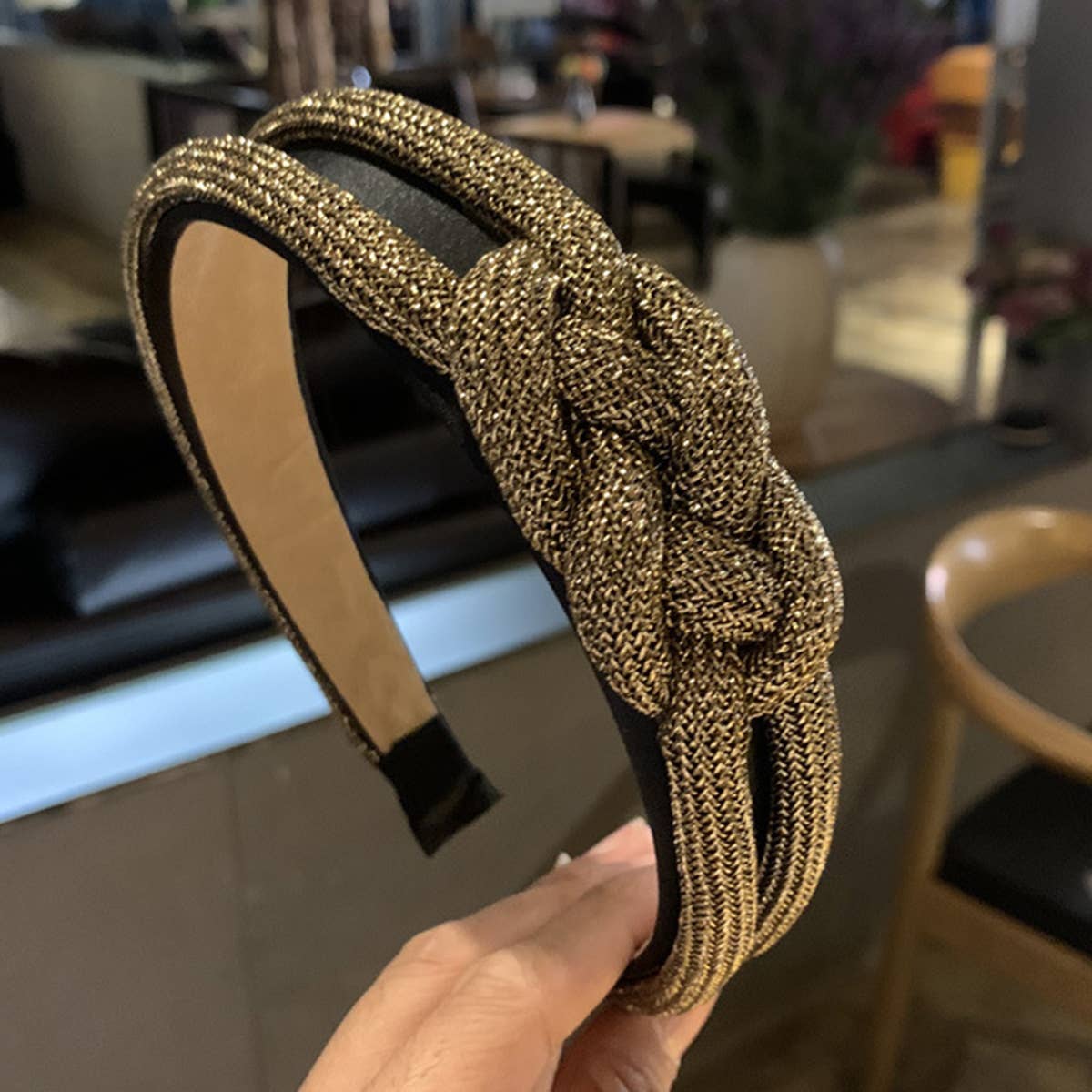 GLITTER KNOT DECOR GLAMOROUS HEADBAND_CWAHA0197