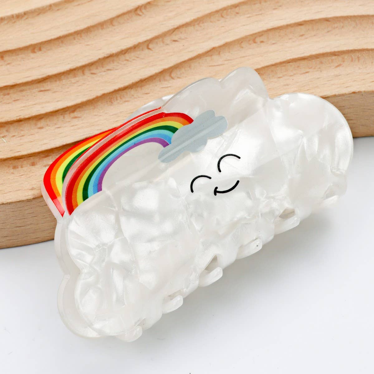 CWAHA1392_WHITE CARTOON SERIES HAIR CLAW CLIP