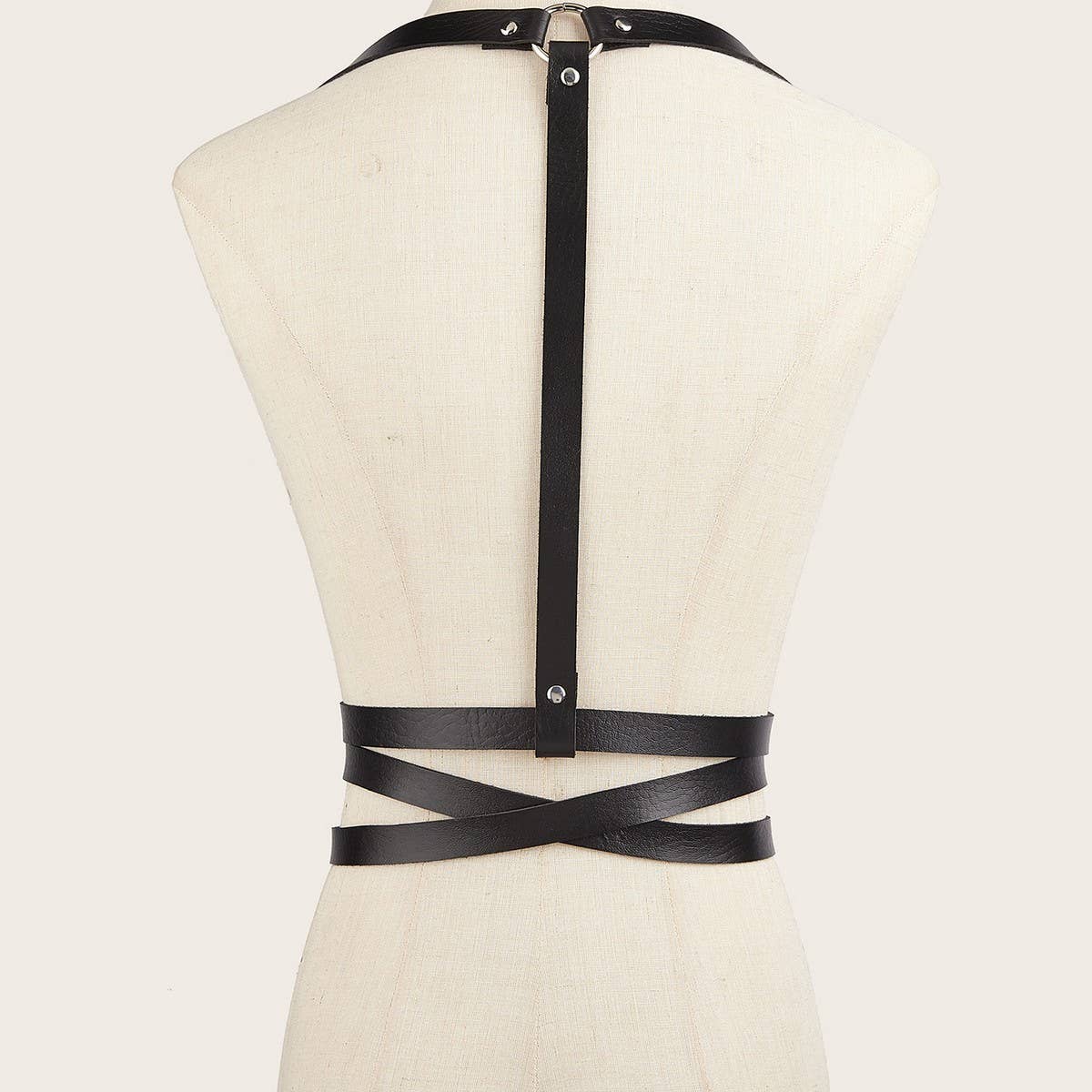 CWABE0978_PUNK STYLE BIB SHIRT SUSPENDERS WAIST BELT