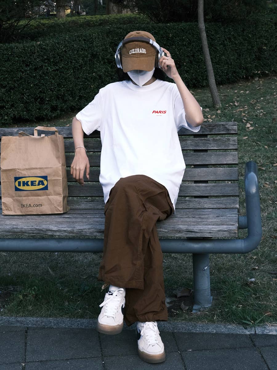 CWTTS0928_ENGLISH LETTER PRINTED ROUND NECK SHORT SLEEVE T