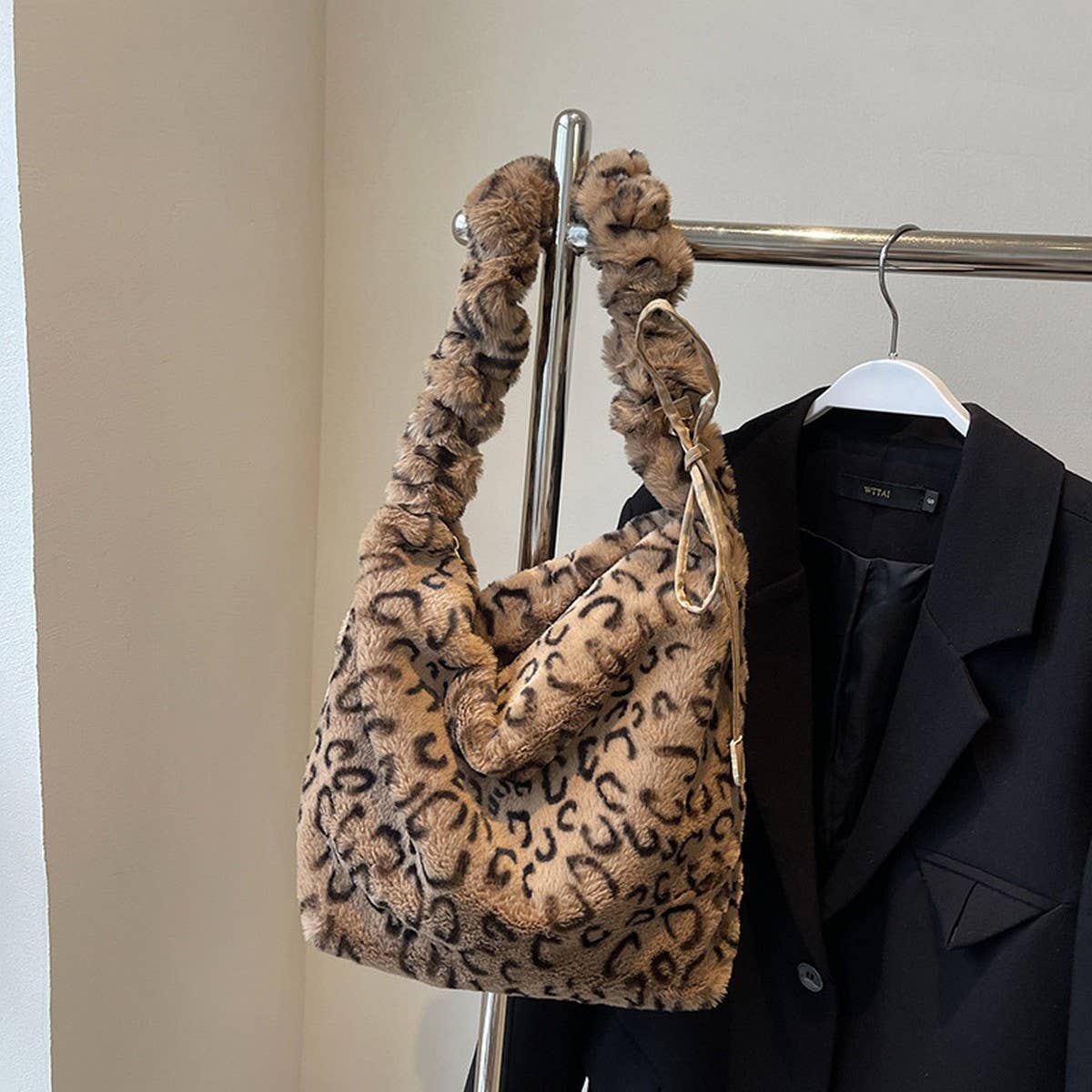 Fluffy Leopard Shoulder Bag Women Crossbody_CUAB00586