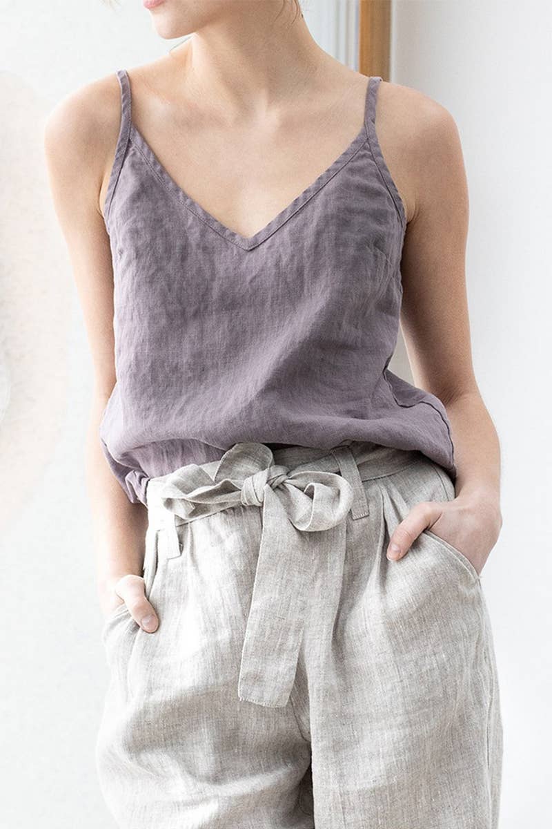 CWTDSSL0017_LOOSE AND SIMPLE V-NECK SLEEVELESS CAMISOLE