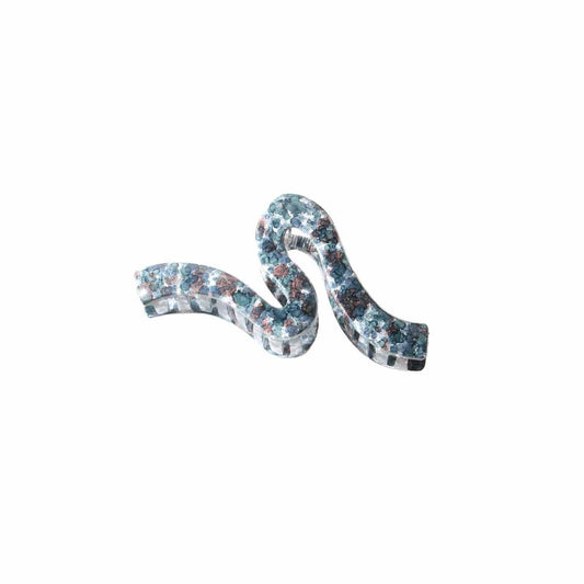 Wavy design inkjet PC large clipper hair clip