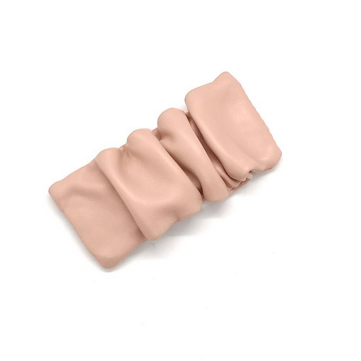 Soft Ruched PU Leather Sweet Side Hair Clip_CWAHA6364