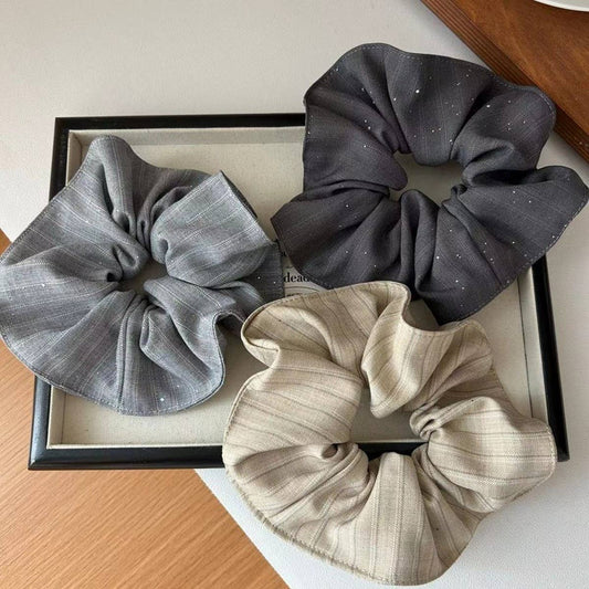 SHINING STRIPED STRIPED COW HAIR SCRUNCHIES