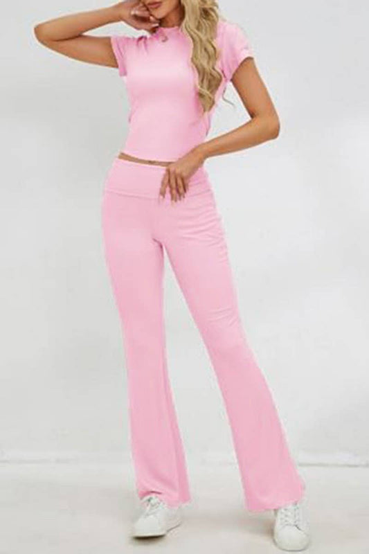 CWSTB0449_Round Neck Short Sleeve and Pants set